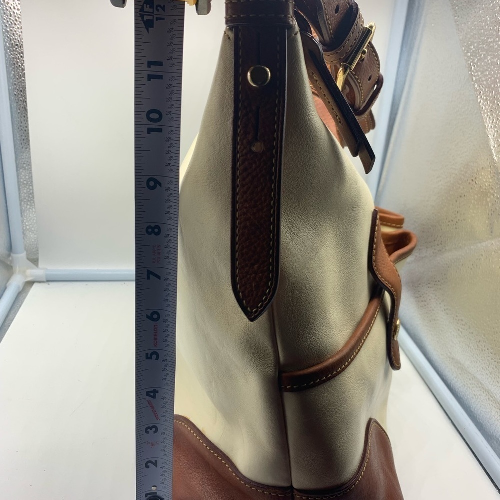 DOONEY And BOURKE genuine florentine vacchetta white leather satchel bag - Picture 16 of 16